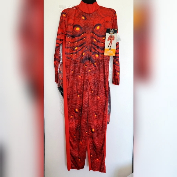 NEW  Light Up Red Dragon Costume Jumpsuit Wings and Mask - Picture 14 of 16